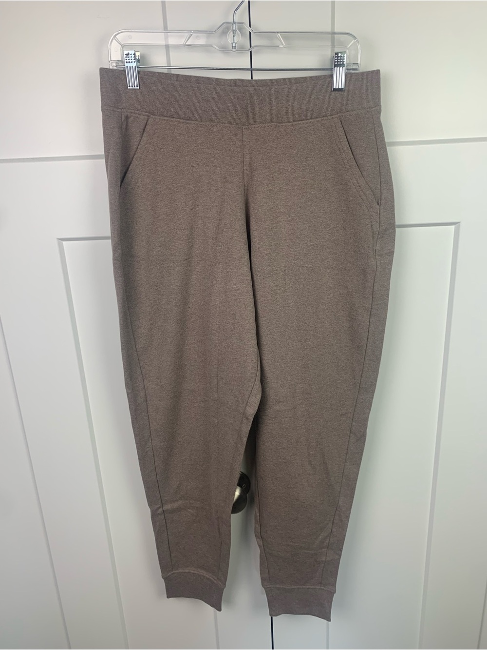 Pact Organic Cotton Airplane Jogger Sweatpants Large Taupe Lounge Casual